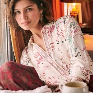 Sezane Ann Silk Blouse in Astrology 34 2